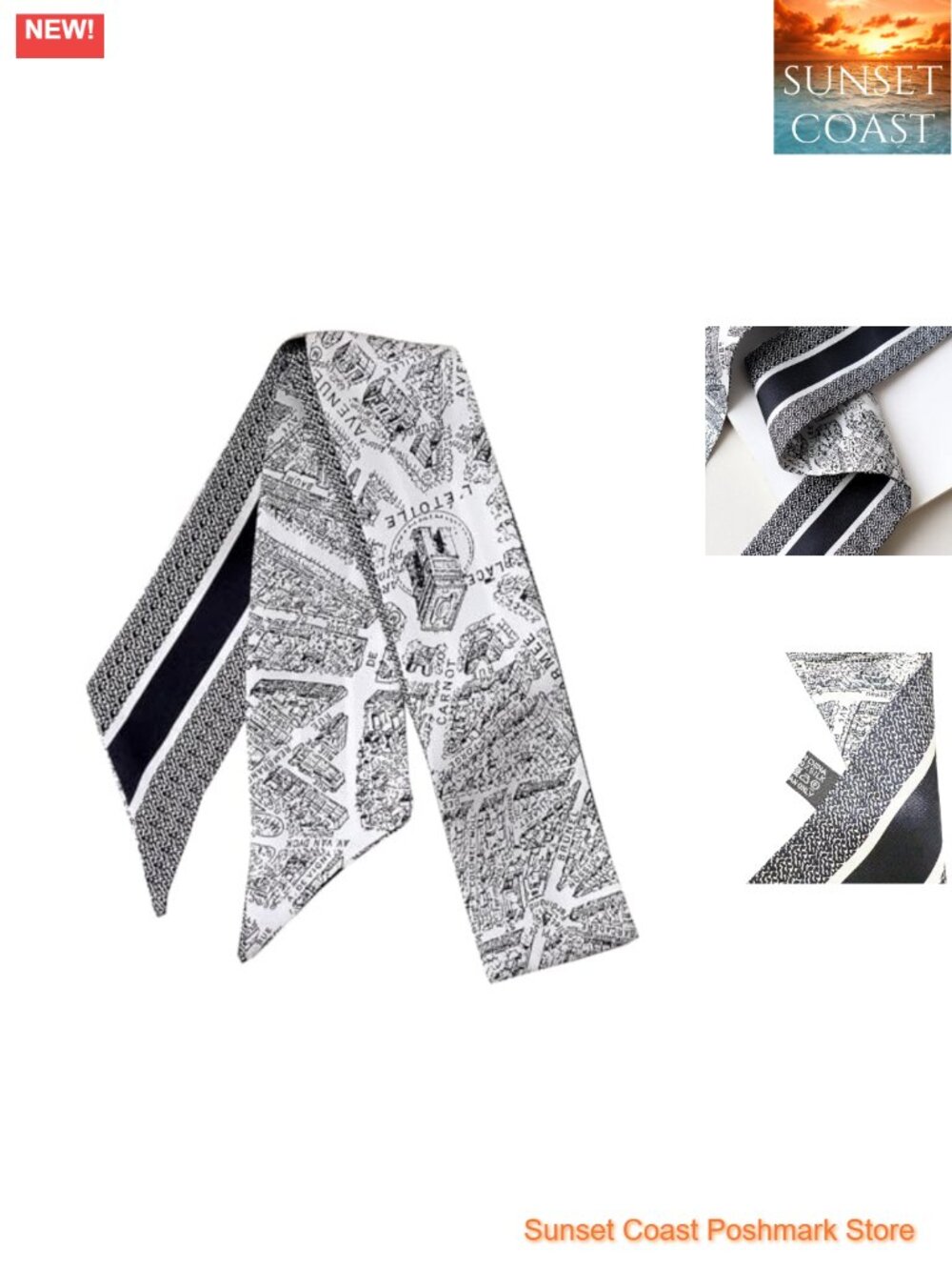 100% Mulberry Silk Scarf Hair Ribbon Handbag Wrap Tie Neckerchief for Women